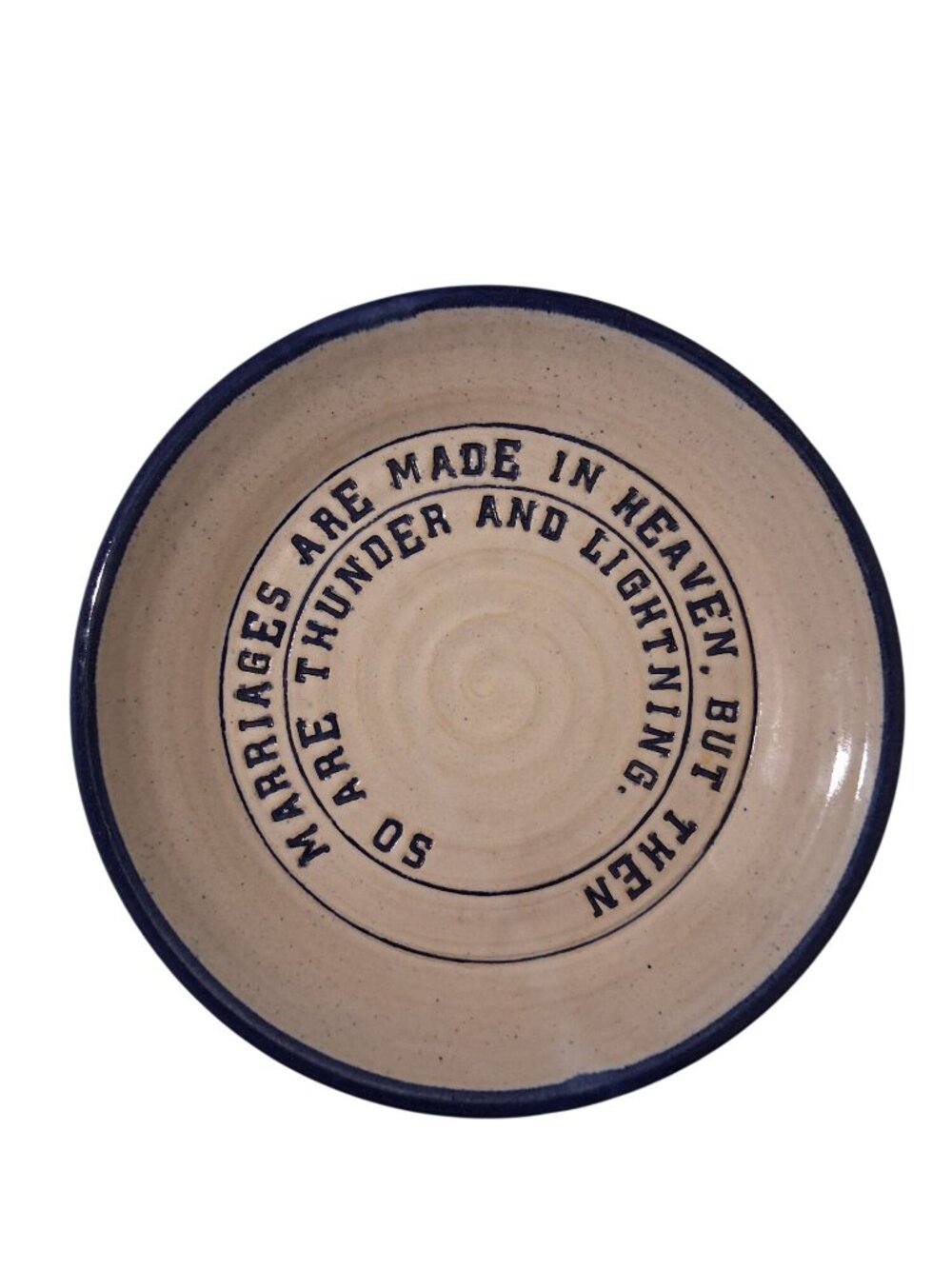 Sturtevant Pottery Plate With "Marriages Are Made In Heaven" Quote